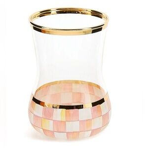 NWT Mackenzie-Childs Rosy Check Tea Glasses Set of 4